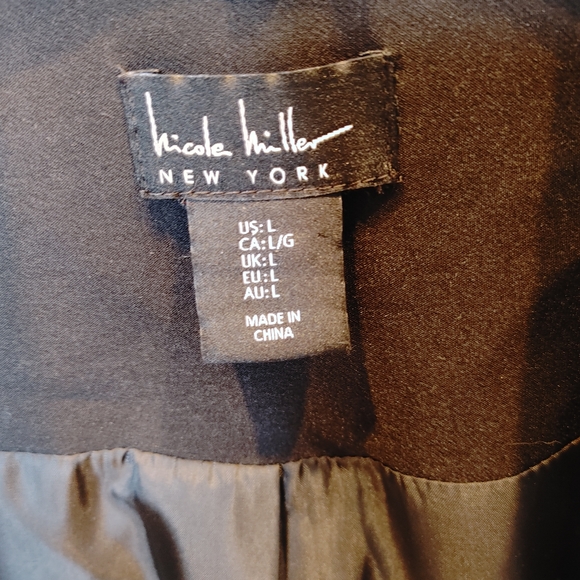 NICOLE MILLER OPEN FRONT CAREER BLAZER, BLACK L - Picture 7 of 9